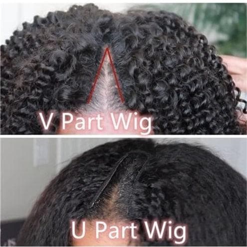 the opening of v part wig