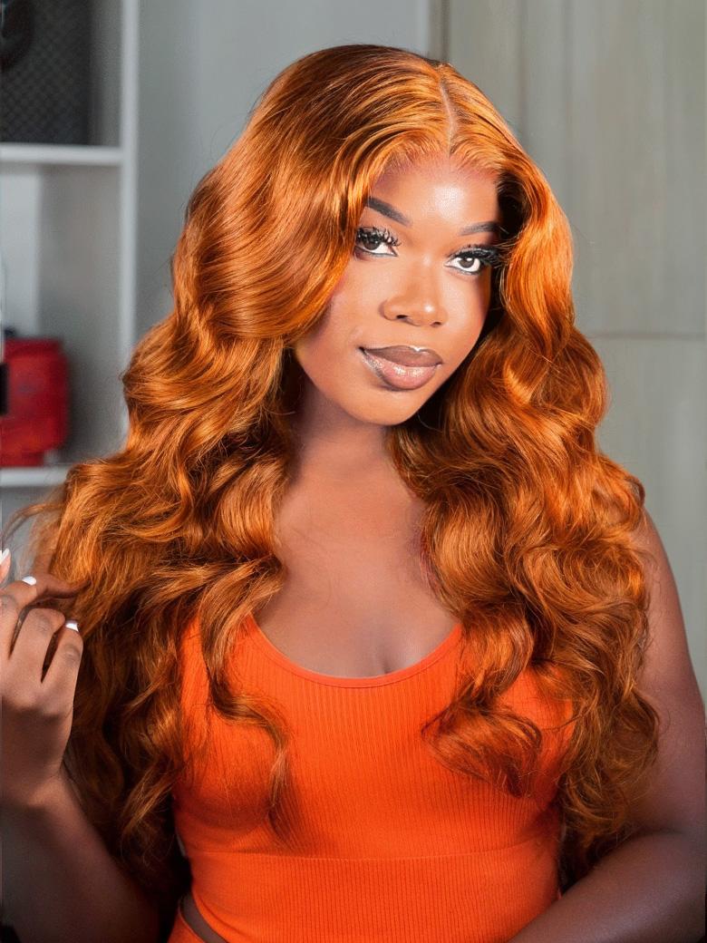 Pre Everything 13x4 Lace Frontal Ginger Body Wave Human Hair Wig