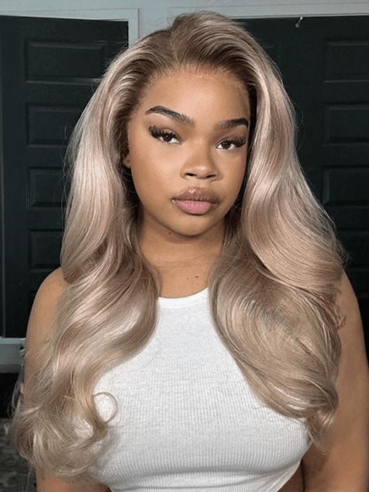 22 Inch UNice Bye-Bye Knots Wig 7x5 Lace Light Ash Brown and Silver Ombre Loose Wave Wig