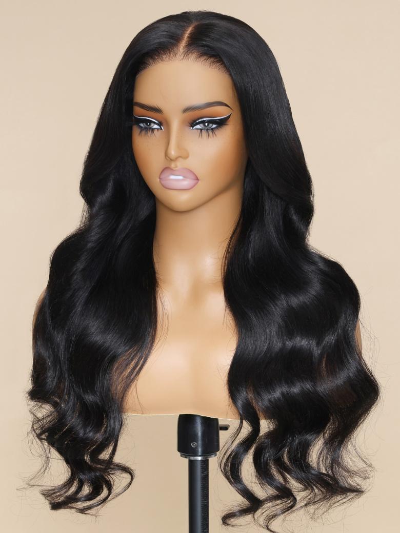 7x5 Bye-bye Knots Magic Lace Wig Natural Black Body Wave With Optional Replaceable Lace Closure 180% Density