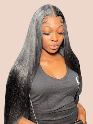 UNice 13x4 Transparent Black Straight Lace Front Wigs With Baby Hair