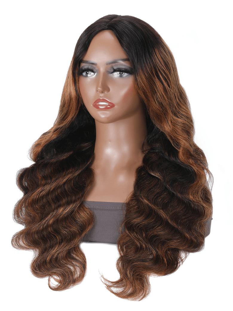 UNice V Part Ready To Wear Shadow Root Brown Balayage Glueless Protective Style Wig