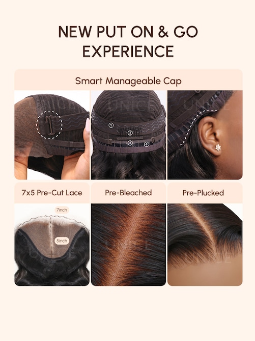 [New Arrival Special Offer] UNice Magic Lace Wig Natural Black Body Wave With Optional 7x5 Replaceable Lace Closure