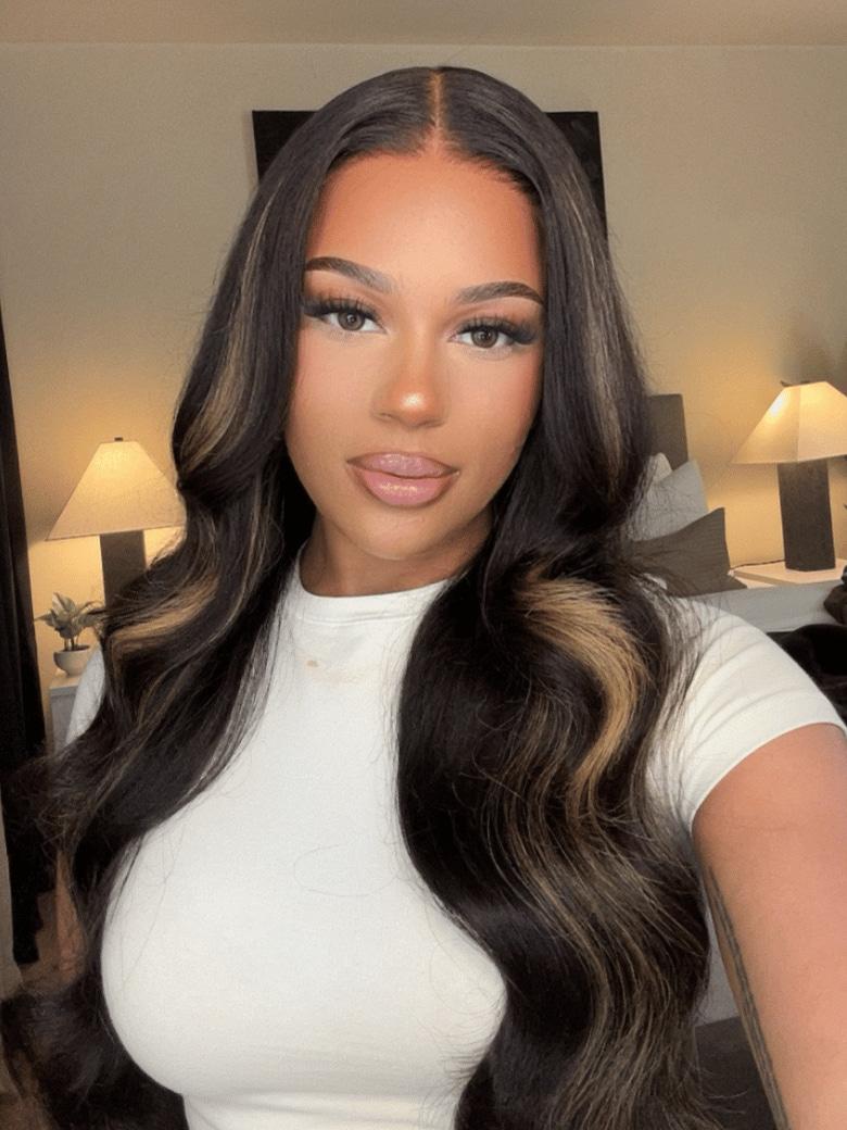 UNice 13x4 Ear To Ear Lace Front Body Wave Wig With Blonde Highlights Pre-Everything Wig 150% Density