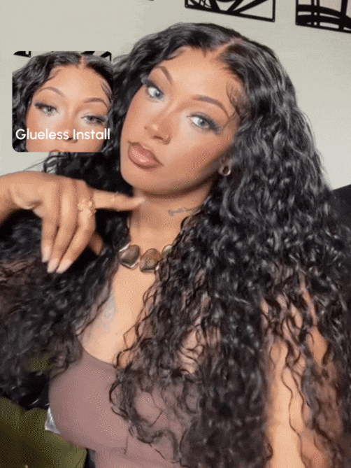 7x5 Bye-Bye Knots™ Wig Quick Glueless Wet & Wavy Water Wave Invisible Knots Wig