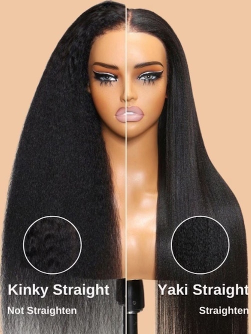 Bye Bye Knots 7x5 Glueless Lace Wig Black Yaki Wig With Bleached Knots 150% Density