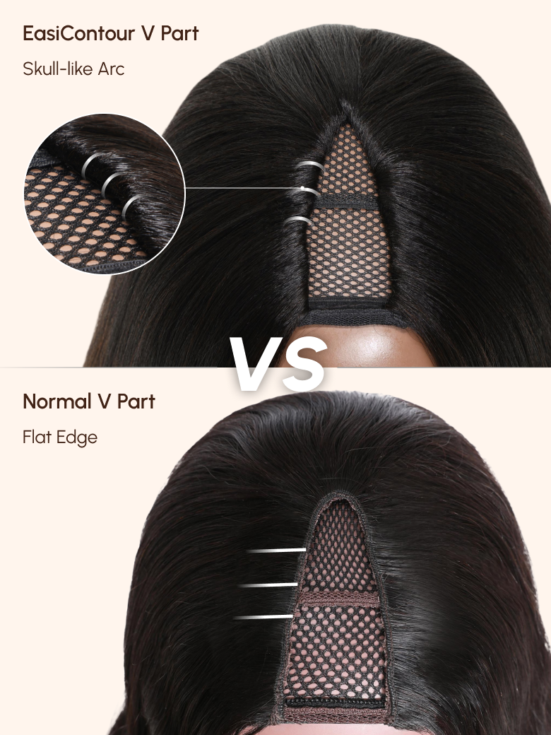 [BOGO FREE] EasiContour™ V Part Glueless Curly Wig With Invisi Drawstring 100% Human Hair Wig