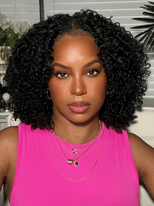 UNice Beginner Friendly EasiContour & Hand Tied V Part Kinky Curly Wig Glueless Protective Wig 150% Density