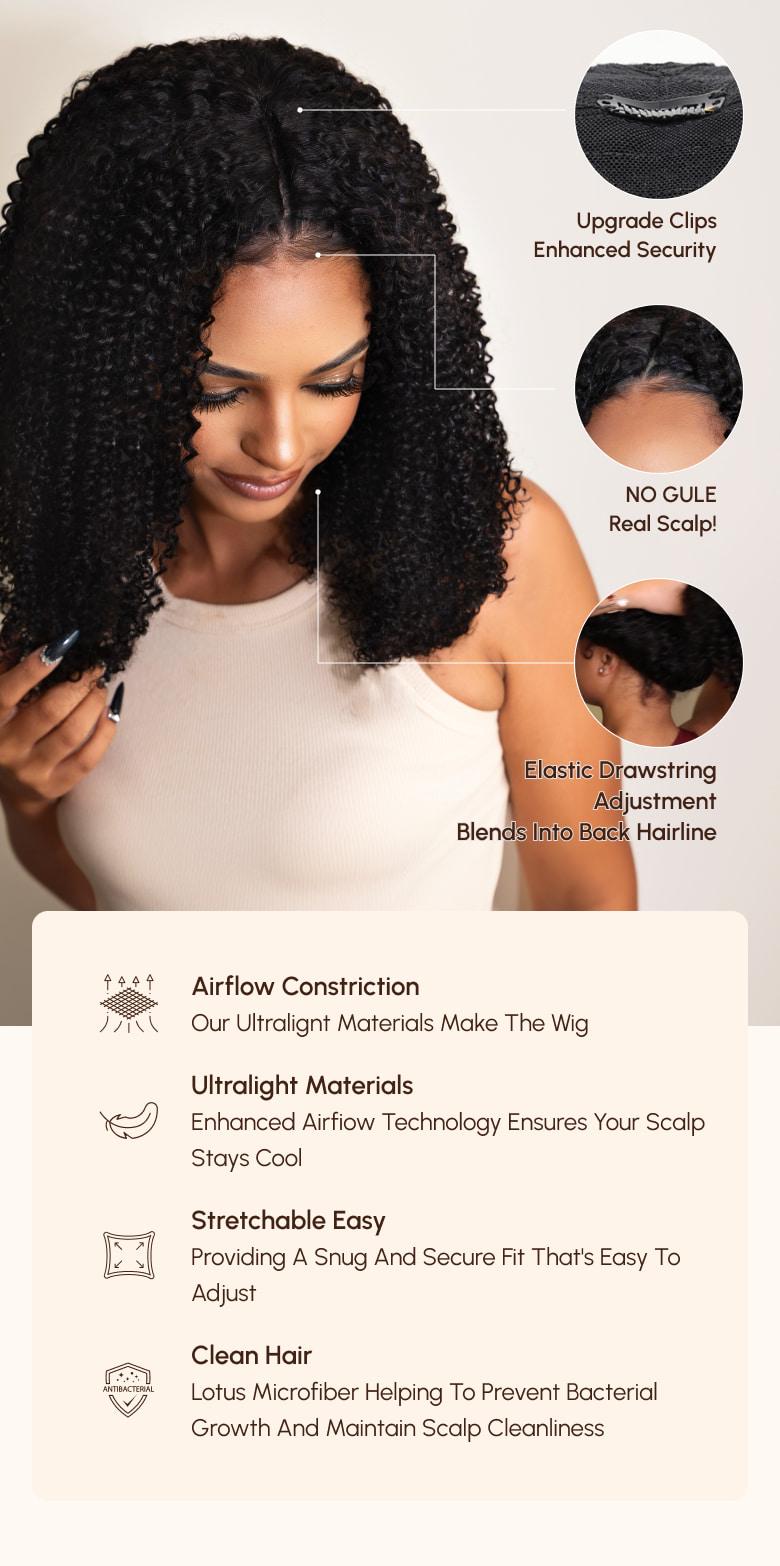 
    UNice EasiContour™ V Part Black to Reddish Brown Ombre Yaki Straight Wig