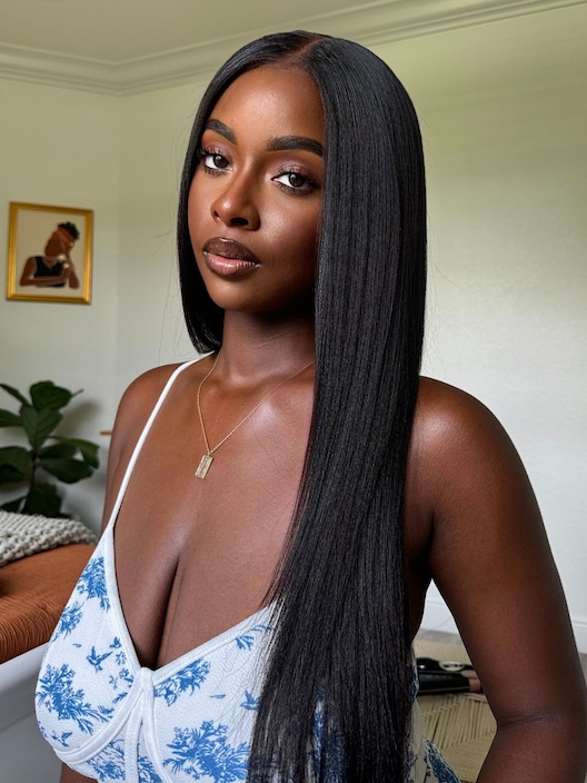 EasiContour V Part Glueless Yaki Wig 150% Density