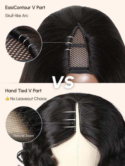 UNice Beginner Friendly EasiContour & Hand Tied V Part Kinky Curly Wig Glueless Protective Wig 150% Density