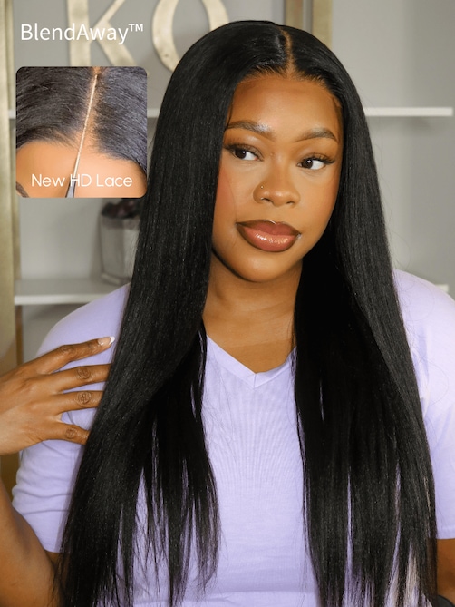 UNice 5x5 Thin HD BlendAway Lace Closure Glueless Yaki Wig