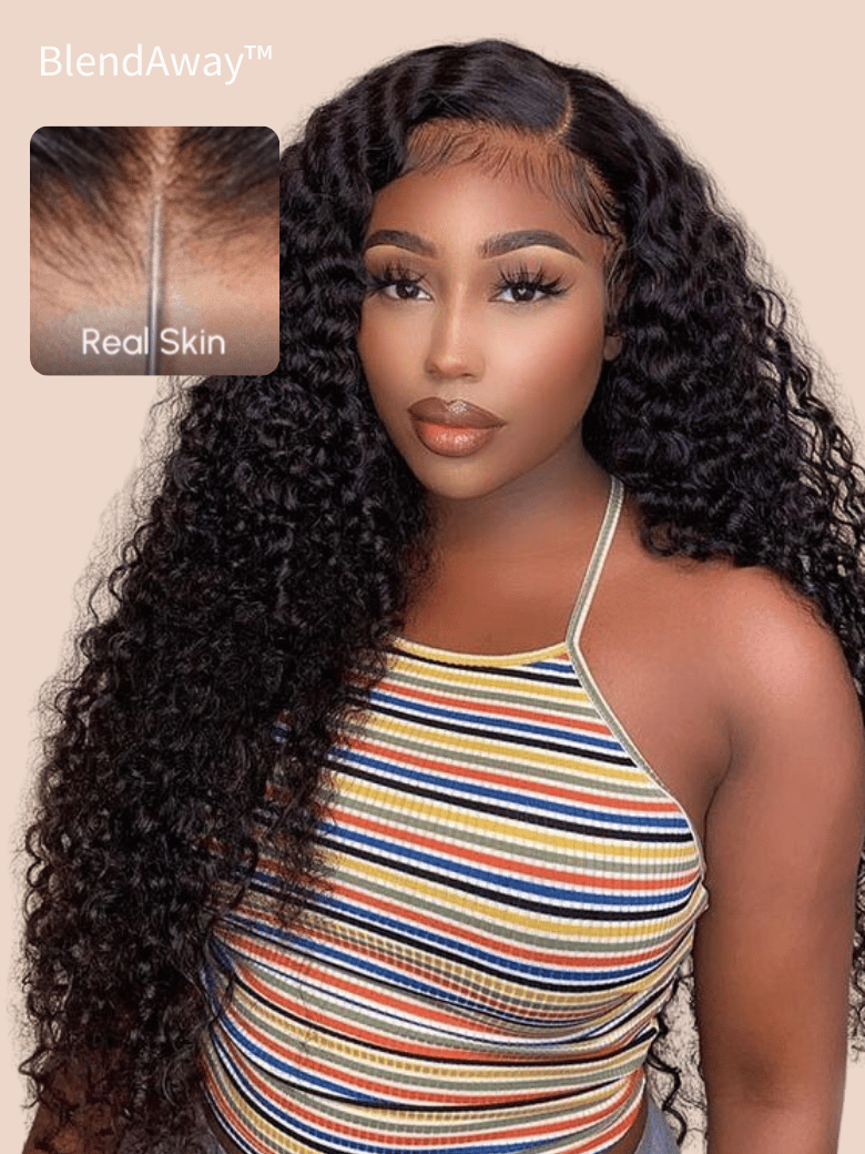 
    UNice 5x5 Thin HD BlendAway Lace Closure Black Glueless Jerry Curly Wig