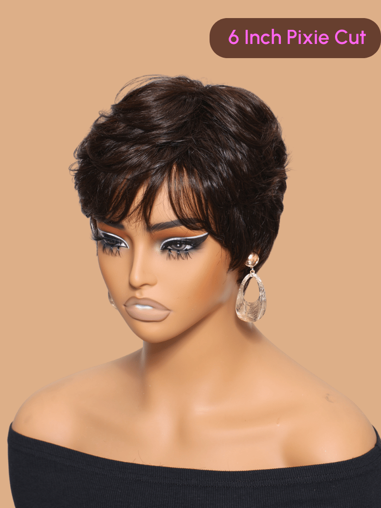 [BOGO FREE] Elegant Pixie Cut Machine Made Human Hair Wig | Designer Collection