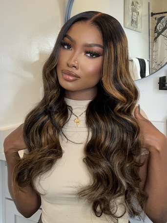 UNice 13x4 Lace Frontal Balayage Highlights Body Wave Pre-Everything Wig