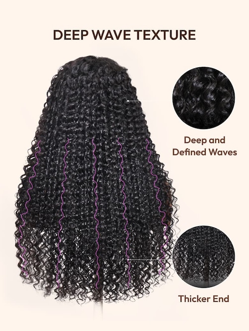 UNice 13x4 Lace Frontal Black Deep Wave Pre-Everything Wig