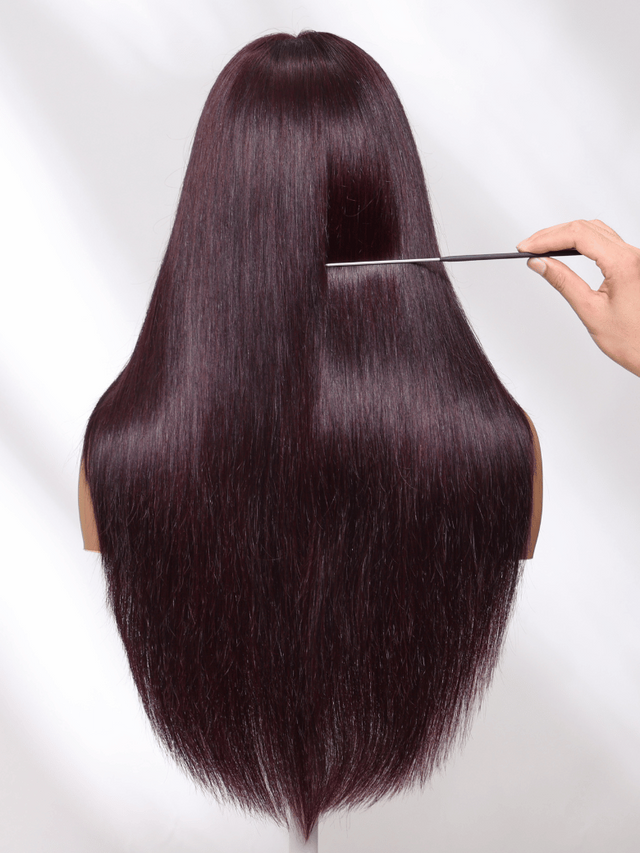 13x4 Pre-Everything™ Lace Frontal Black Cherry Perfect Melt Layered Straight Wig