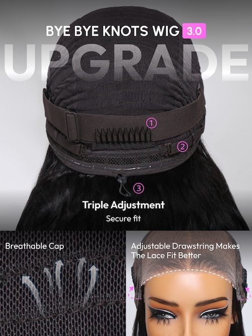 UNice 7x5 Bye-Bye Knots™ Pre-Cut Lace Front Super Secure Water Wave Wig For Beginner Friendly With Free Baby Hair