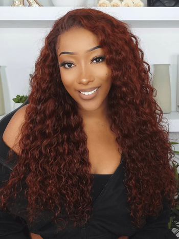 UNice Bye-Bye Knots Wig 7x5 Lace Reddish Brown And Natural Color Water Wave Wig