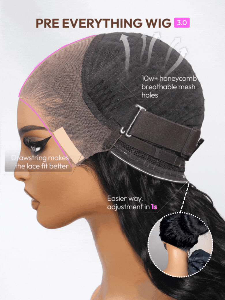 adjustable cap size pre-everything wig