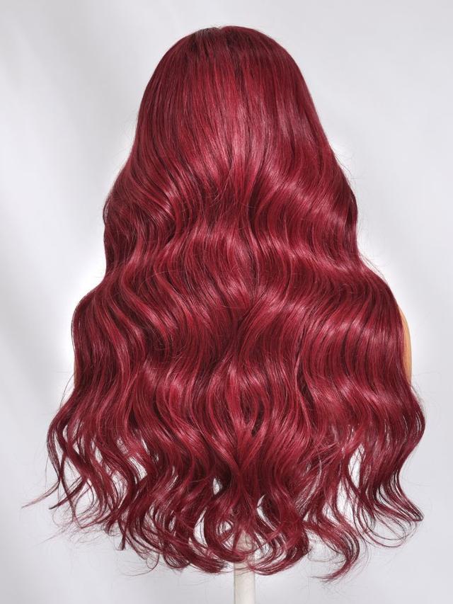 13x4 Pre-Everything Lace Frontal Burgundy Loose Wave 150% Density