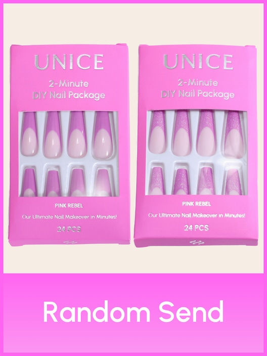 UNice Pink Rebel Press On Nails With Gel Tips