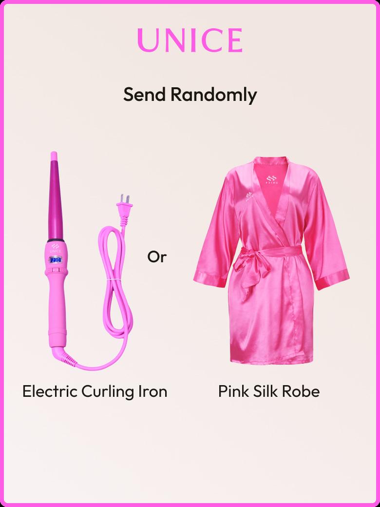 UNICE Exclusive Gift Electric Curling Iron Or Pink Silk Robe(US Only)