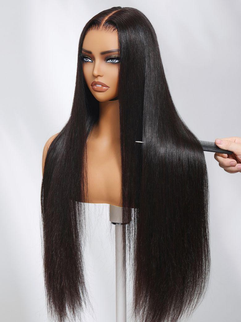 UNice ByeBye Knots Wig 7x5&13x4 Glueless Lace Black Straight Bleached Knots Wig No Baby Hair 150% Density