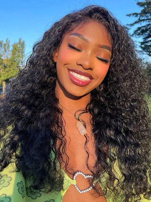 HD 5x5 Pre Cut Undetectable Lace Put On And Go Jerry Curly Black Air Wig