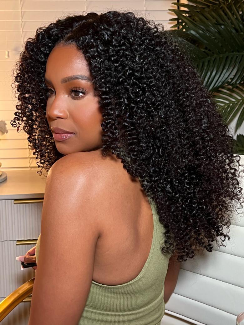 [24"=$109]Hot Lace Part Wig Breathable Kinky Curly Wigs Natural Hairline