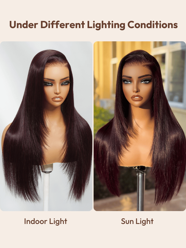 13x4 Pre-Everything™ Lace Frontal Black Cherry Perfect Melt Layered Straight Wig