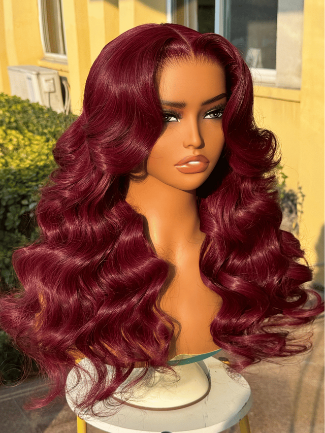 Fall-Exclusive Color 13x4 Pre-Everything Lace Frontal Burgundy Loose Wave Wig