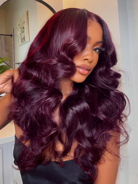 UNice 7x5 Bye-Bye Knots™ & 13x4 Pre-Everything™ Lace Frontal Black Cherry Layered Straight Wig