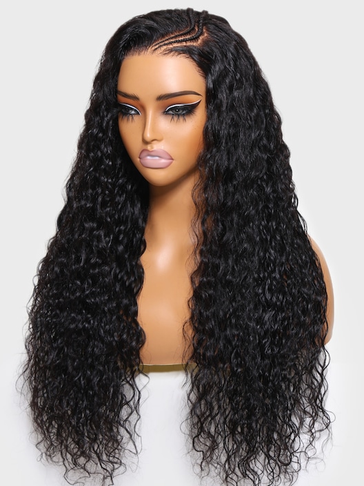Pre-Braided 180% Density 7x5 Bye-Bye Knots Glueless Lace Wig Natural Black Human Hair Wig