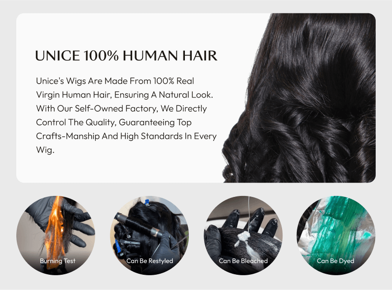 unice quality human hair wig
