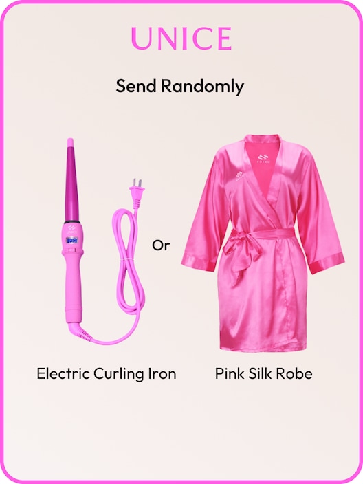 UNICE Exclusive Gift Electric Curling Iron Or Pink Silk Robe(Random Send)
