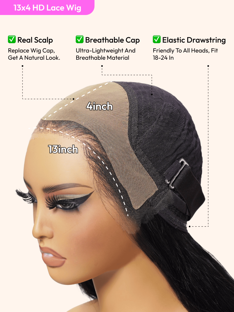 UNice HD Real Scalp™ Wig 13x4 Invisible Lace Frontal Loose Wave with Face Framing Curtain Bangs