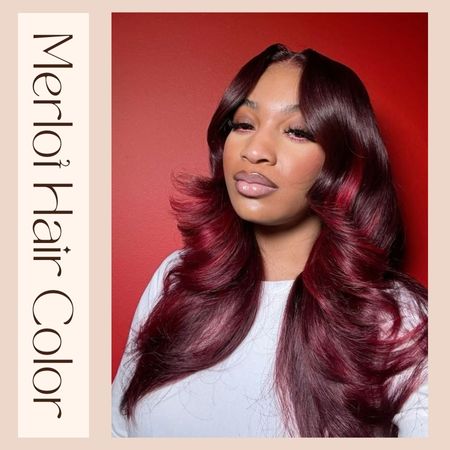 Merlot Hair Color with Highlights