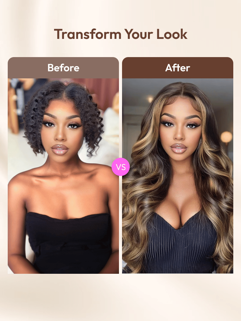 13x4 Pre-Everything Lace Wig Lace Loose Wave Butterscotch Highlights Brown Wig 150% Density