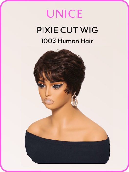 [Free Gift] UNice Natural Black Pixie Cut Wig