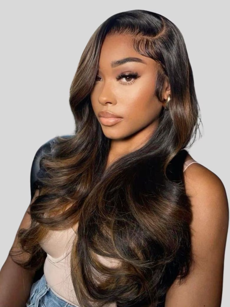 18'' 7x5 Bye Bye Knots™ Lace Wig Espresso Brown With Highlights Loose Wave Wig
