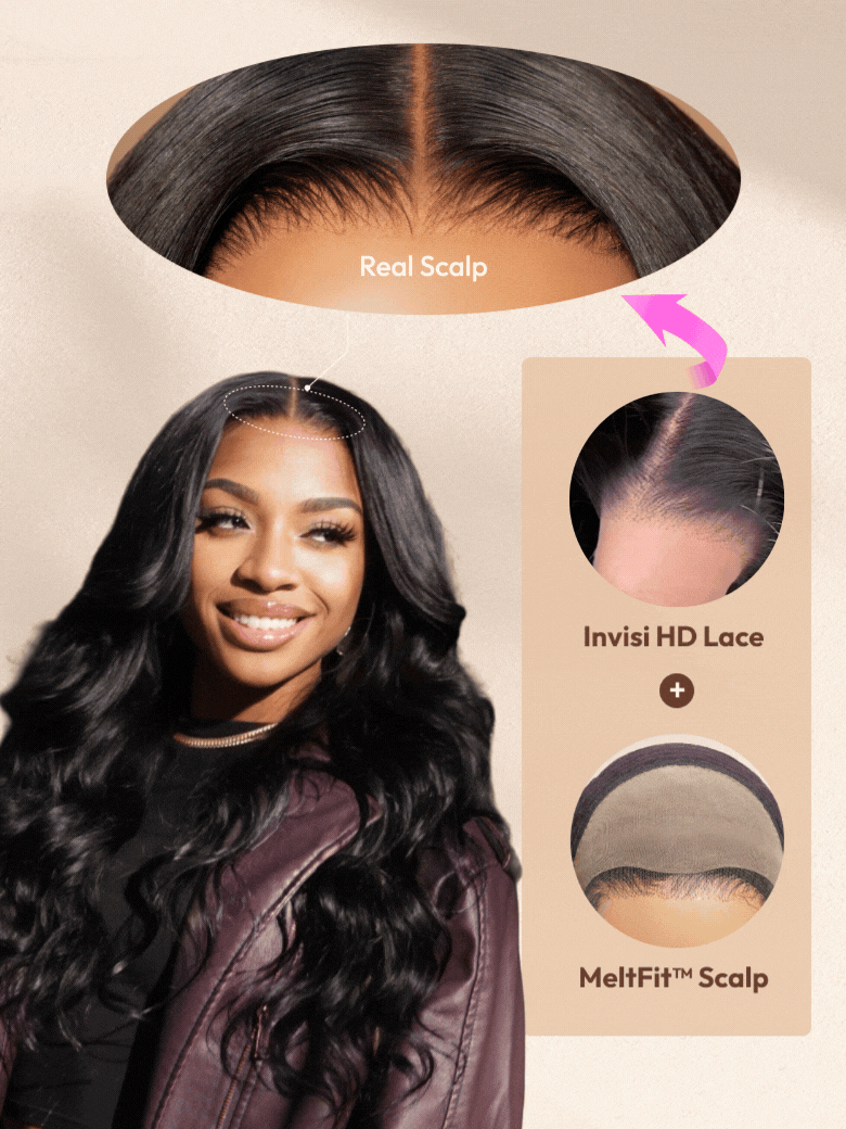 UNice HD Real Scalp™ Wig 13x4 Invisible Lace Frontal Loose Wave with Face Framing Curtain Bangs
