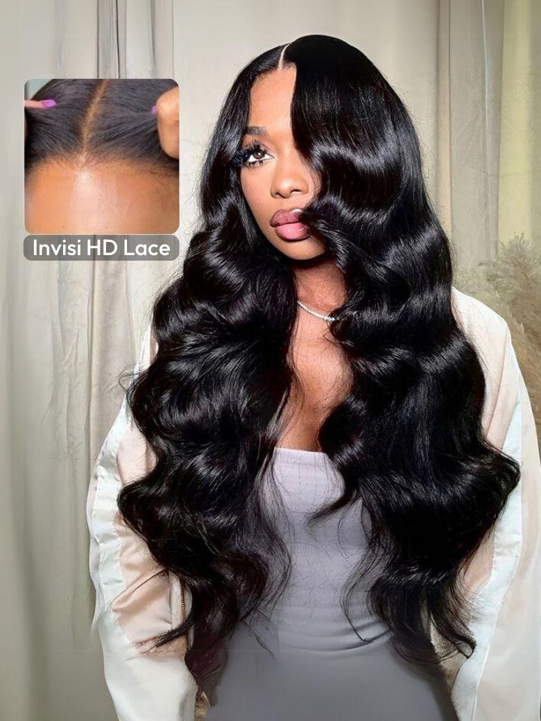 7x5 HD Pre-cut Lace Bye-Bye Knots™ Wig Glueless Lace & Invisible Knots Wet & Wavy Water Wave & Body Wave Wig