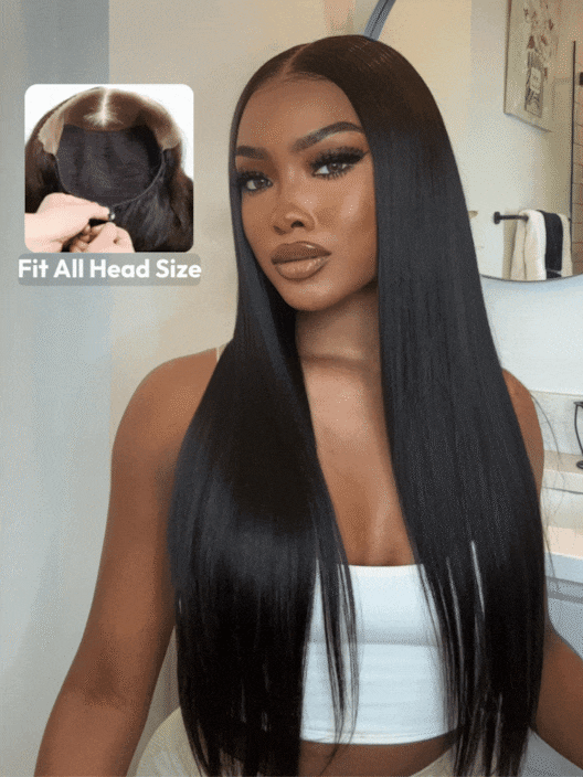 UNice ByeBye Knots Wig 7x5&13x4 Glueless Lace Black Straight Bleached Knots Wig No Baby Hair 150% Density