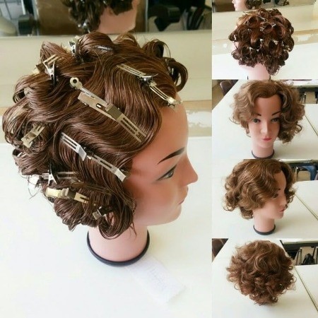 Pin Curls on Synthetic Wig