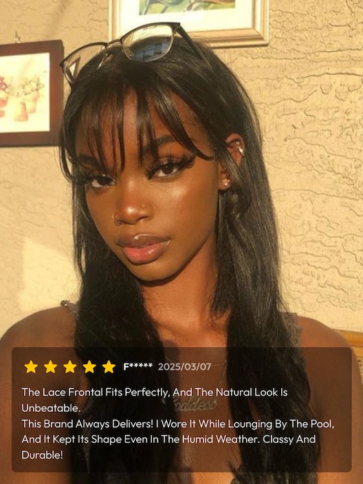 UNice 13x4 Pre-Everything™ Lace Frontal Black Fluffy Natural Loose Wave Curtain Bangs Wig