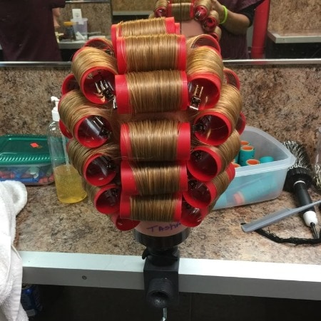 Hair Rollers on Synthetic Wig