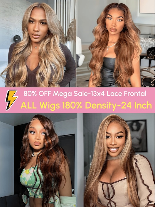 24 Inch 180% Density 13x4 Lace Frontal Wig 80% OFF Last Chance Sale Wigs