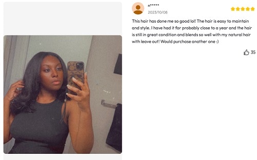 UNice V Part Wig Customer Review