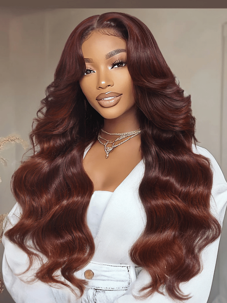 
    UNice 13x4 Pre-Everything™ Lace Frontal Mahogany Brown Loose Wave Wig With Face Framing Layers